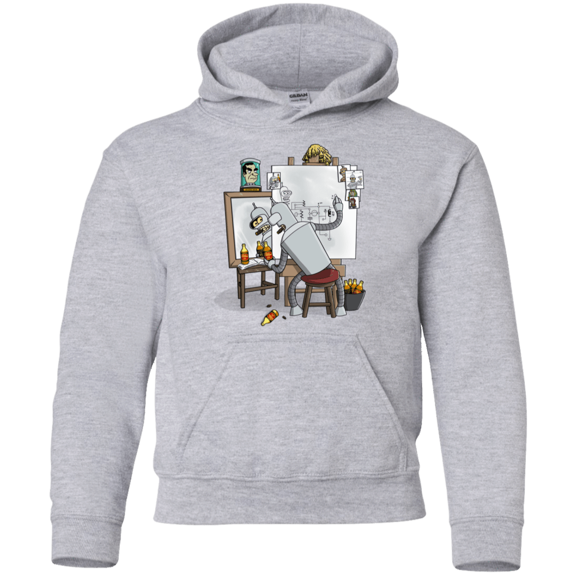 Sweatshirts Sport Grey / YS Retrato de un Robot Youth Hoodie