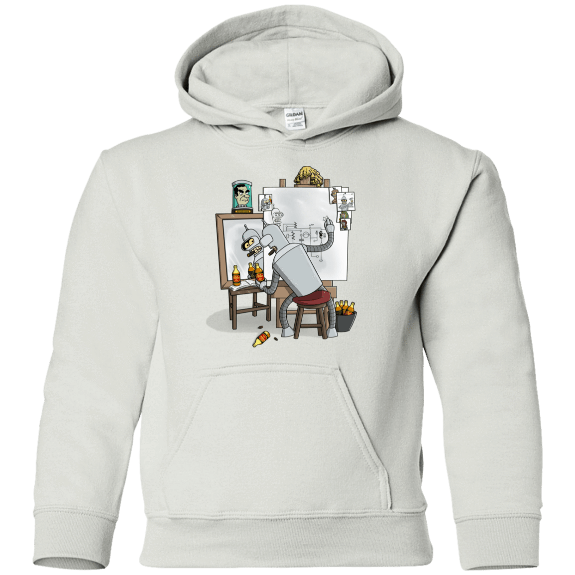 Sweatshirts White / YS Retrato de un Robot Youth Hoodie