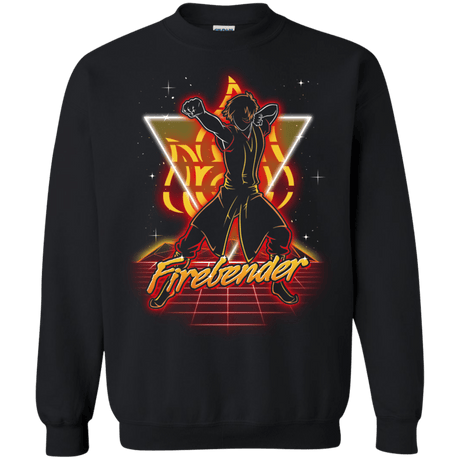 Sweatshirts Black / S Retro Firebender Crewneck Sweatshirt