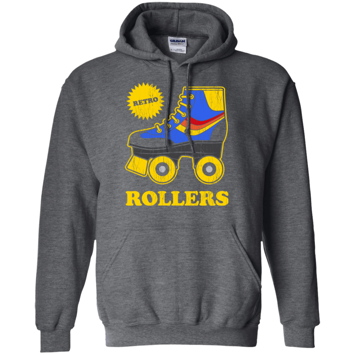 Sweatshirts Dark Heather / Small Retro rollers Pullover Hoodie