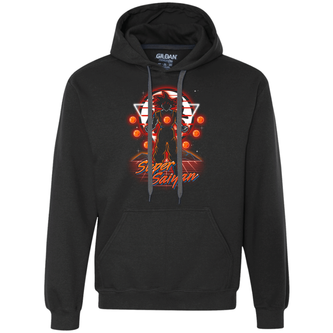Sweatshirts Black / S Retro Super Saiyan Premium Fleece Hoodie