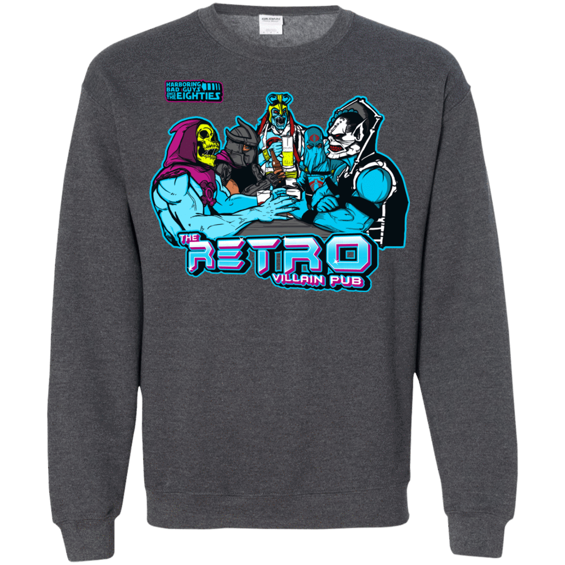 Sweatshirts Dark Heather / S Retro Villain Pub Crewneck Sweatshirt