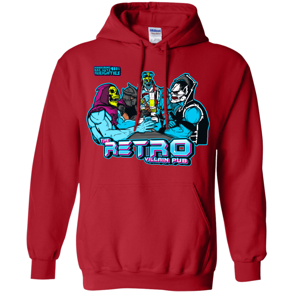 Sweatshirts Red / S Retro Villain Pub Pullover Hoodie
