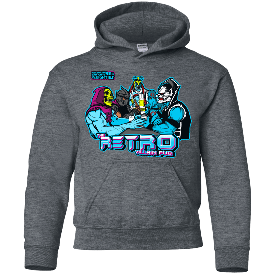 Sweatshirts Dark Heather / YS Retro Villain Pub Youth Hoodie