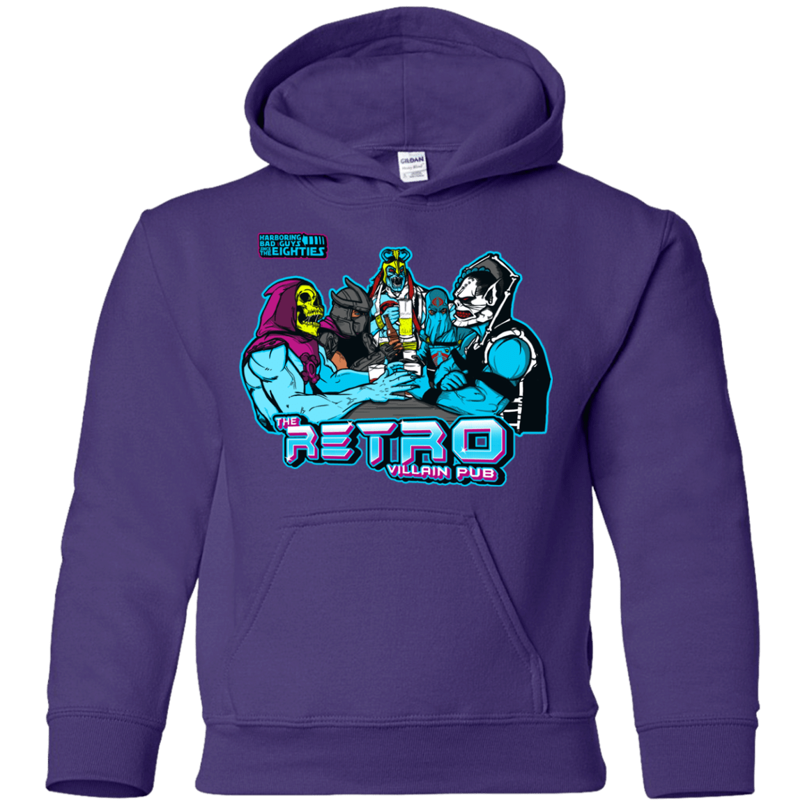 Sweatshirts Purple / YS Retro Villain Pub Youth Hoodie