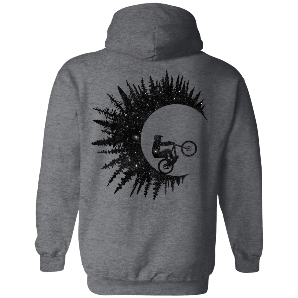 Sweatshirts Dark Heather / S Riding Waves Back Print Pullover Hoodie