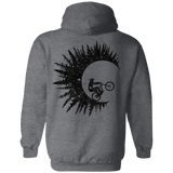 Sweatshirts Dark Heather / S Riding Waves Back Print Pullover Hoodie