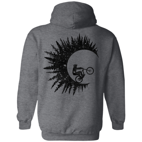 Sweatshirts Dark Heather / S Riding Waves Back Print Pullover Hoodie