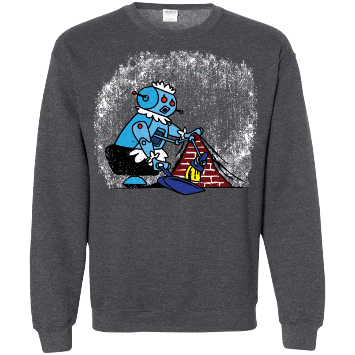 Sweatshirts Dark Heather / S Robot Cleaner Crewneck Sweatshirt