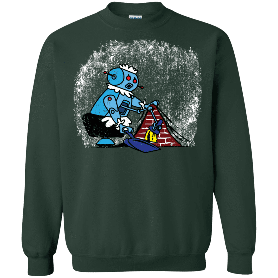 Sweatshirts Forest Green / S Robot Cleaner Crewneck Sweatshirt