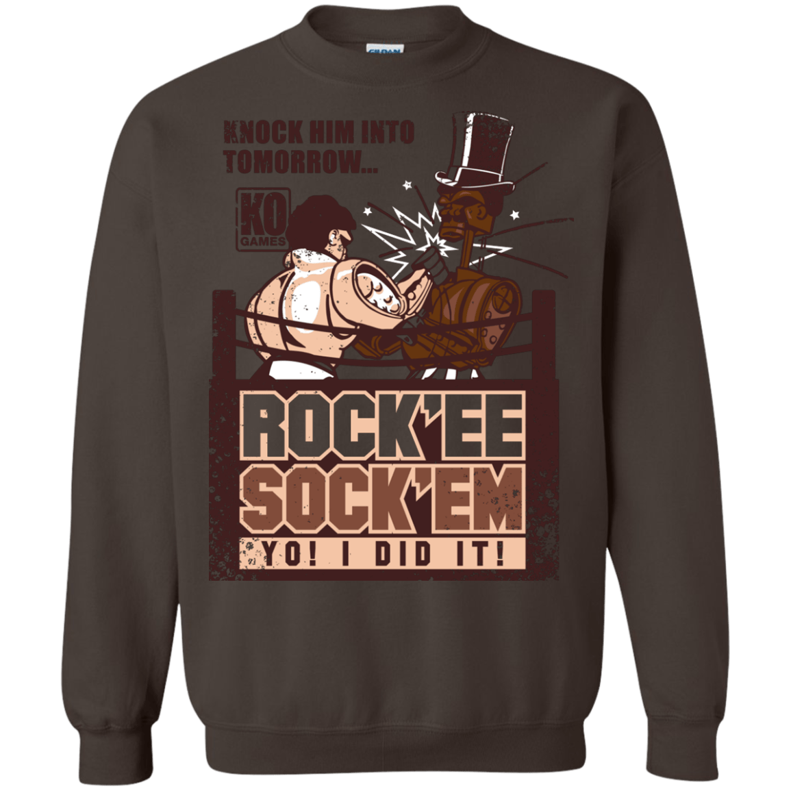 Sweatshirts Dark Chocolate / Small Rockee Sockem Crewneck Sweatshirt