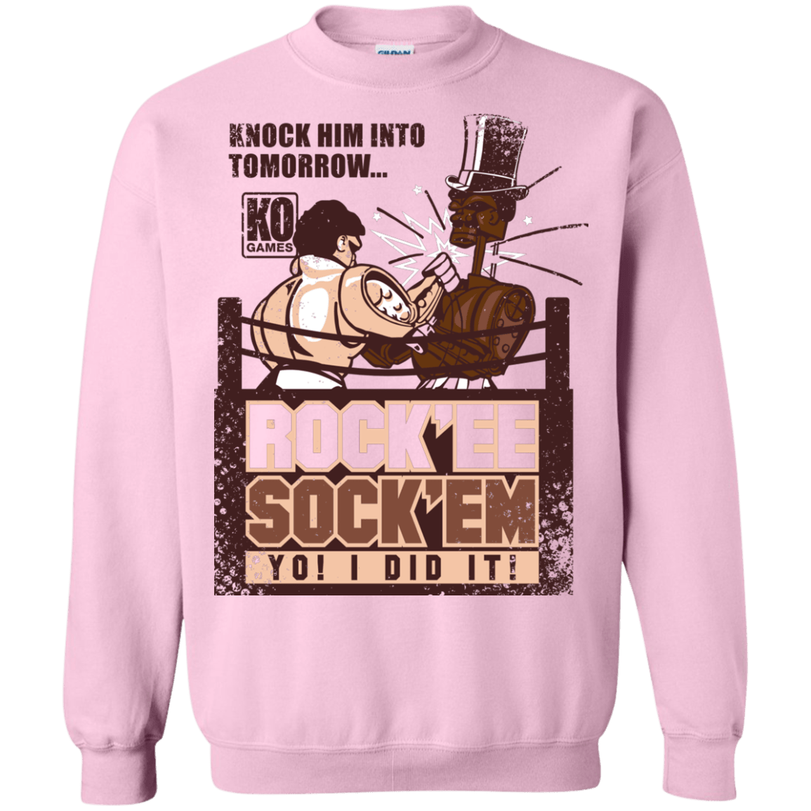 Sweatshirts Light Pink / Small Rockee Sockem Crewneck Sweatshirt