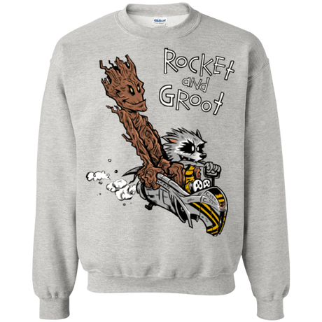 Sweatshirts Ash / Small Rocket and Groot Crewneck Sweatshirt