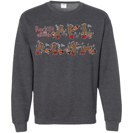 Sweatshirts Dark Heather / Small Rocket and Groot Crewneck Sweatshirt