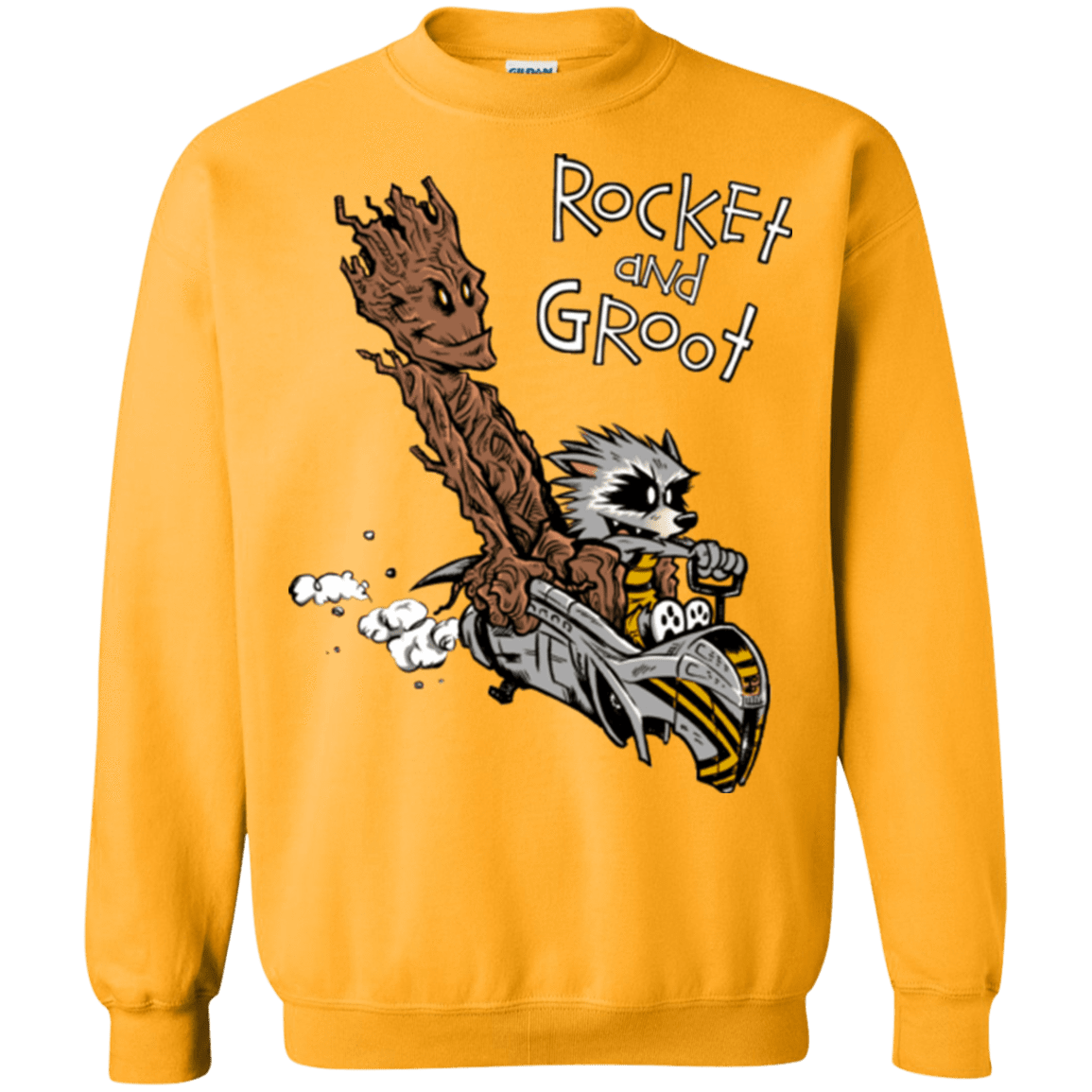 Sweatshirts Gold / Small Rocket and Groot Crewneck Sweatshirt