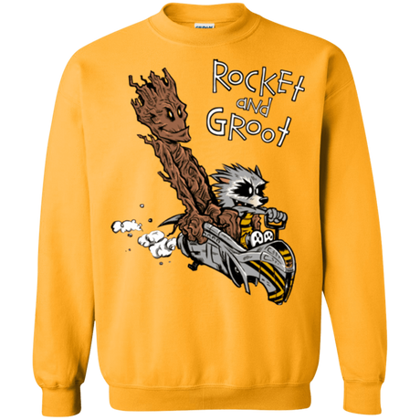 Sweatshirts Gold / Small Rocket and Groot Crewneck Sweatshirt