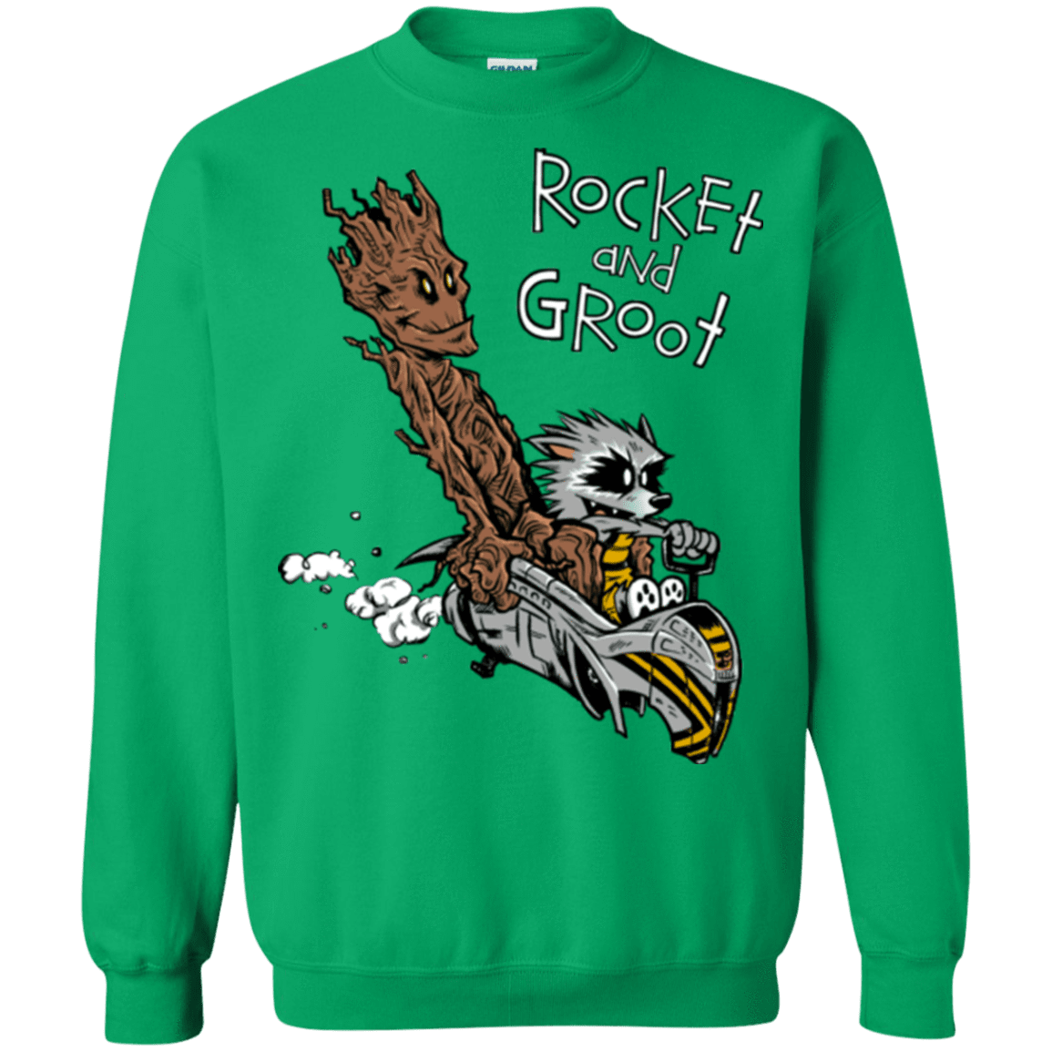 Sweatshirts Irish Green / Small Rocket and Groot Crewneck Sweatshirt