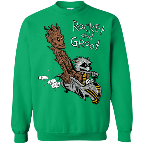 Sweatshirts Irish Green / Small Rocket and Groot Crewneck Sweatshirt