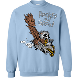 Sweatshirts Light Blue / Small Rocket and Groot Crewneck Sweatshirt