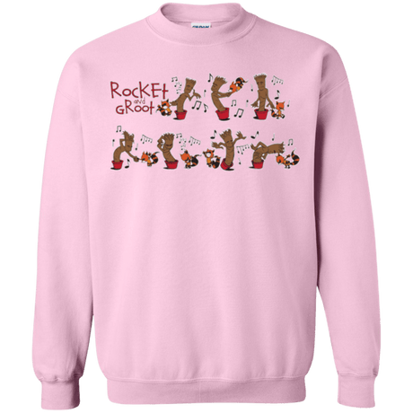 Sweatshirts Light Pink / Small Rocket and Groot Crewneck Sweatshirt