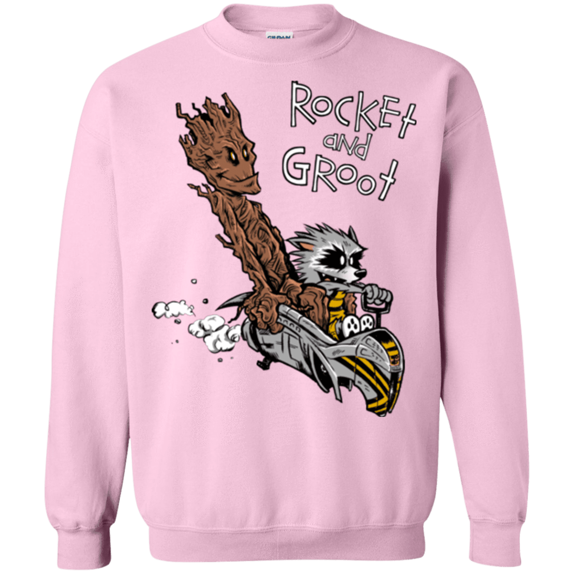 Sweatshirts Light Pink / Small Rocket and Groot Crewneck Sweatshirt