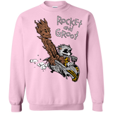 Sweatshirts Light Pink / Small Rocket and Groot Crewneck Sweatshirt