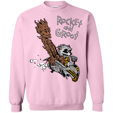 Sweatshirts Light Pink / Small Rocket and Groot Crewneck Sweatshirt