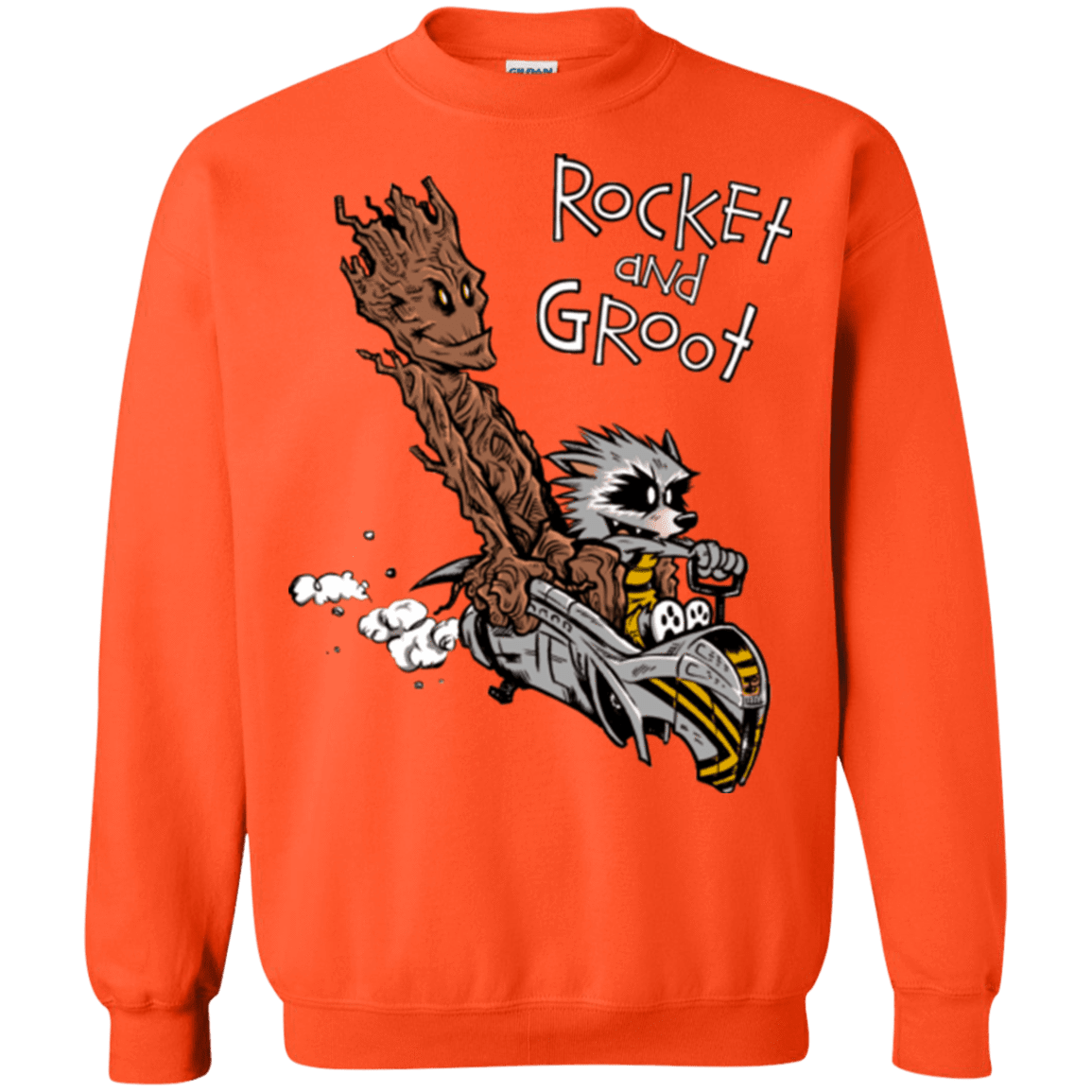 Sweatshirts Orange / Small Rocket and Groot Crewneck Sweatshirt