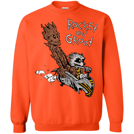 Sweatshirts Orange / Small Rocket and Groot Crewneck Sweatshirt