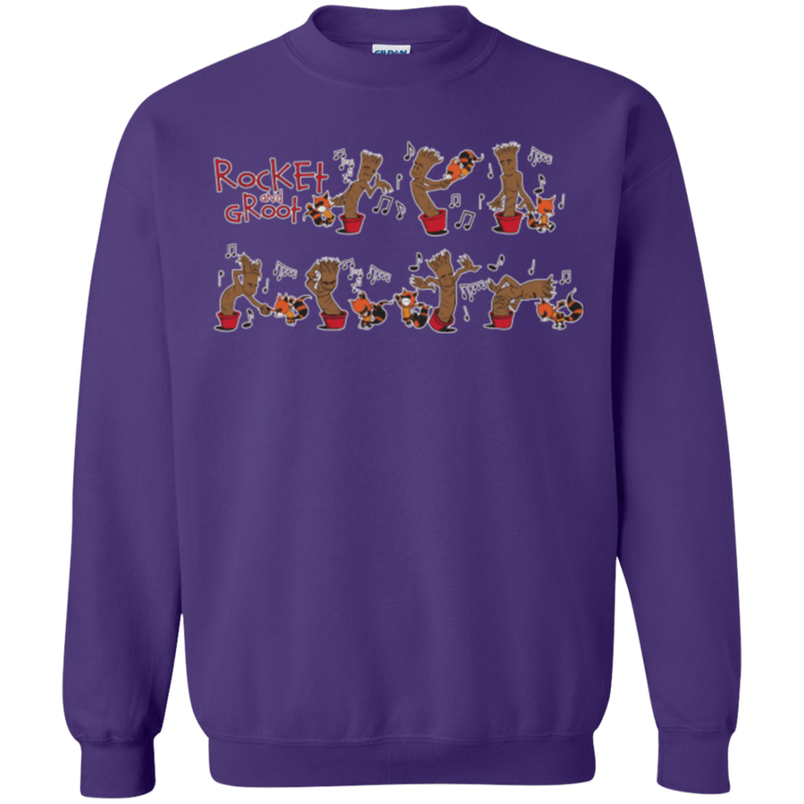 Sweatshirts Purple / Small Rocket and Groot Crewneck Sweatshirt