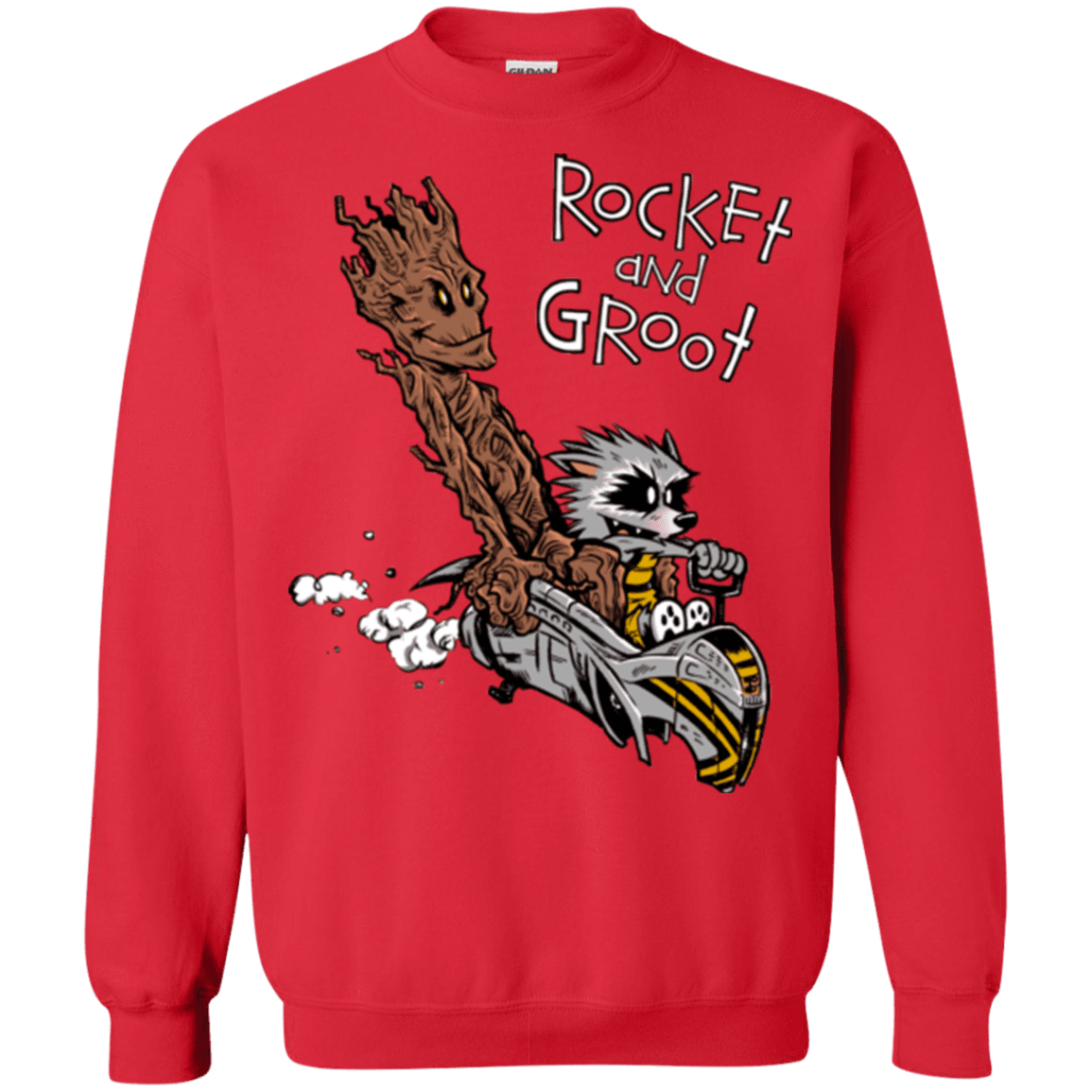 Sweatshirts Red / Small Rocket and Groot Crewneck Sweatshirt