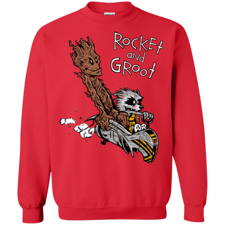 Sweatshirts Red / Small Rocket and Groot Crewneck Sweatshirt