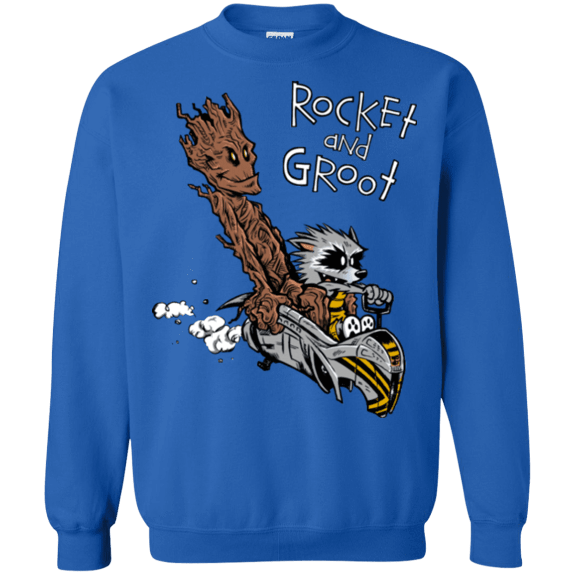 Sweatshirts Royal / Small Rocket and Groot Crewneck Sweatshirt