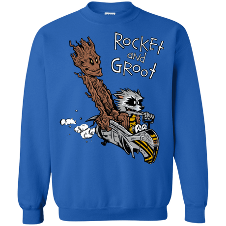 Sweatshirts Royal / Small Rocket and Groot Crewneck Sweatshirt