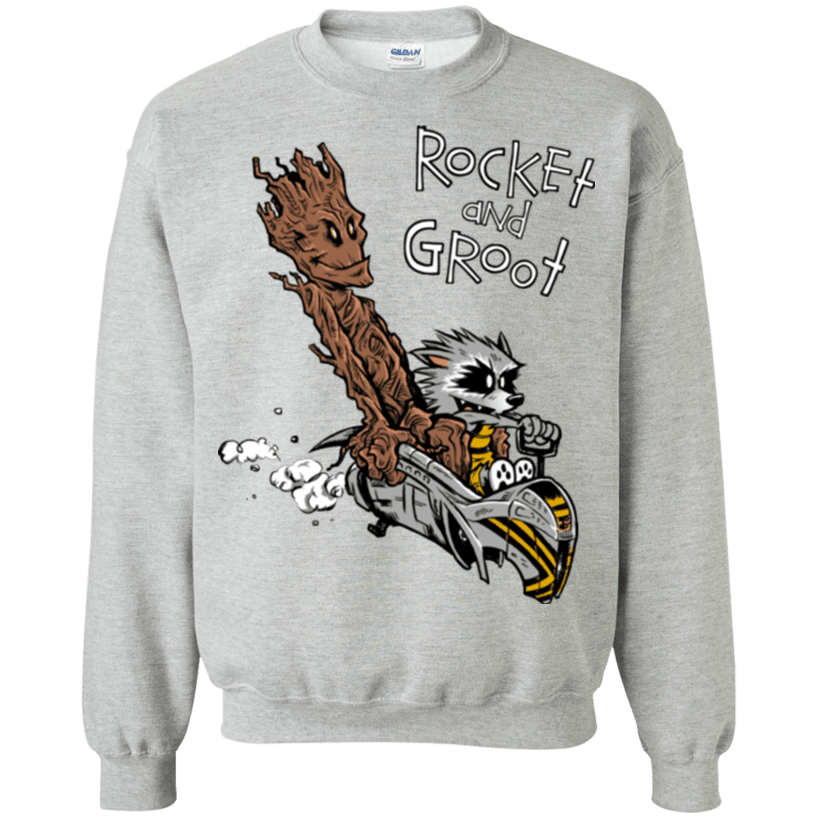 Sweatshirts Sport Grey / Small Rocket and Groot Crewneck Sweatshirt