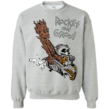 Sweatshirts Sport Grey / Small Rocket and Groot Crewneck Sweatshirt