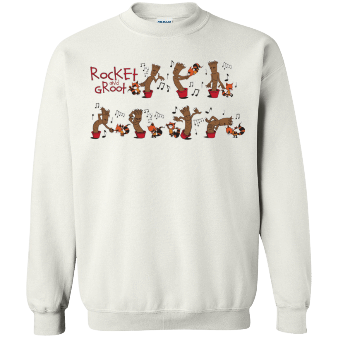 Sweatshirts White / Small Rocket and Groot Crewneck Sweatshirt