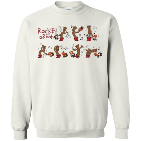 Sweatshirts White / Small Rocket and Groot Crewneck Sweatshirt