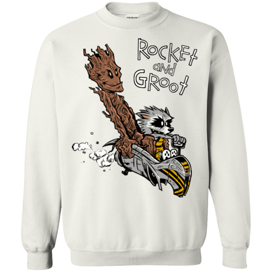 Sweatshirts White / Small Rocket and Groot Crewneck Sweatshirt
