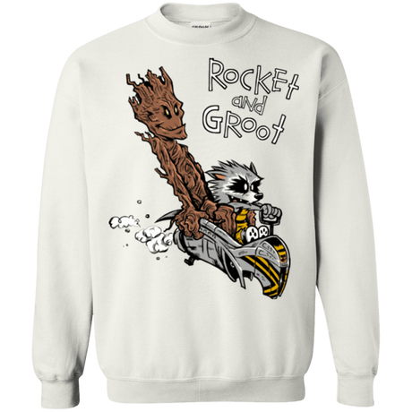 Sweatshirts White / Small Rocket and Groot Crewneck Sweatshirt