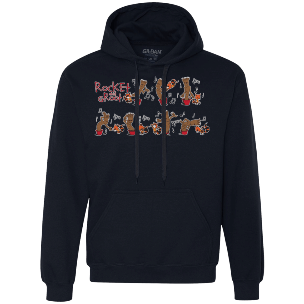 Sweatshirts Navy / Small Rocket and Groot Premium Fleece Hoodie