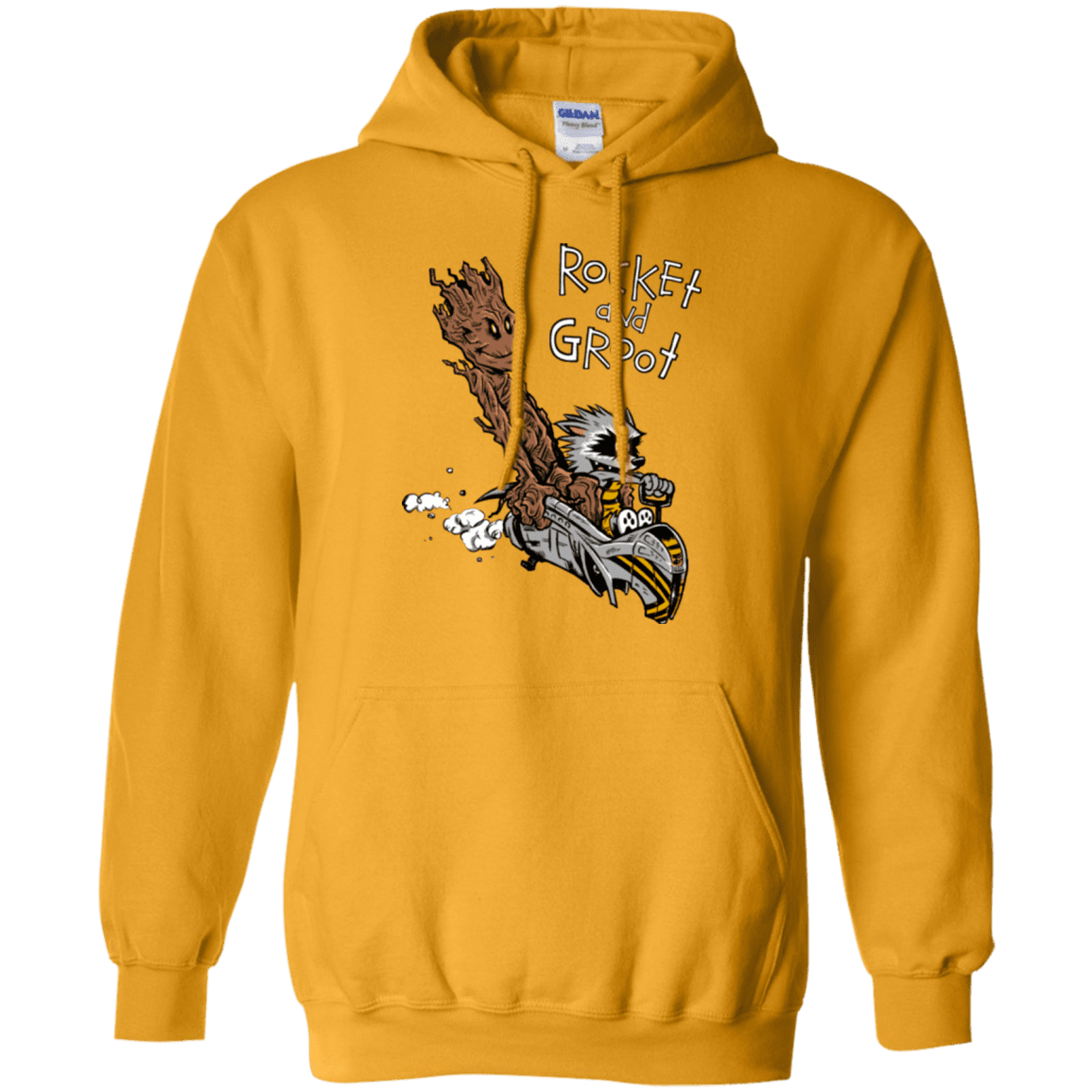 Sweatshirts Gold / Small Rocket and Groot Pullover Hoodie