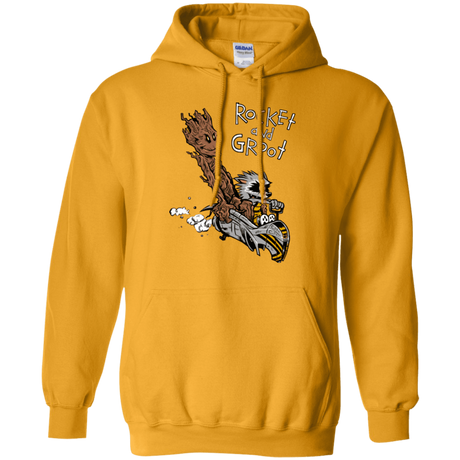 Sweatshirts Gold / Small Rocket and Groot Pullover Hoodie