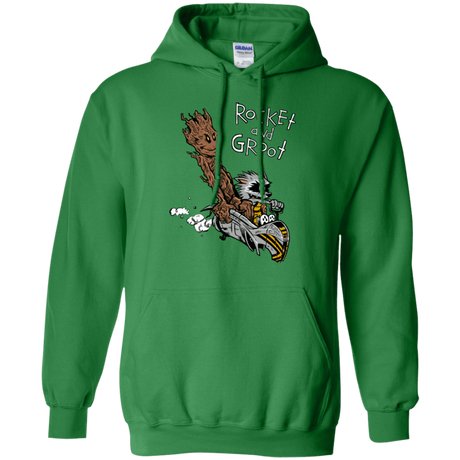 Sweatshirts Irish Green / Small Rocket and Groot Pullover Hoodie
