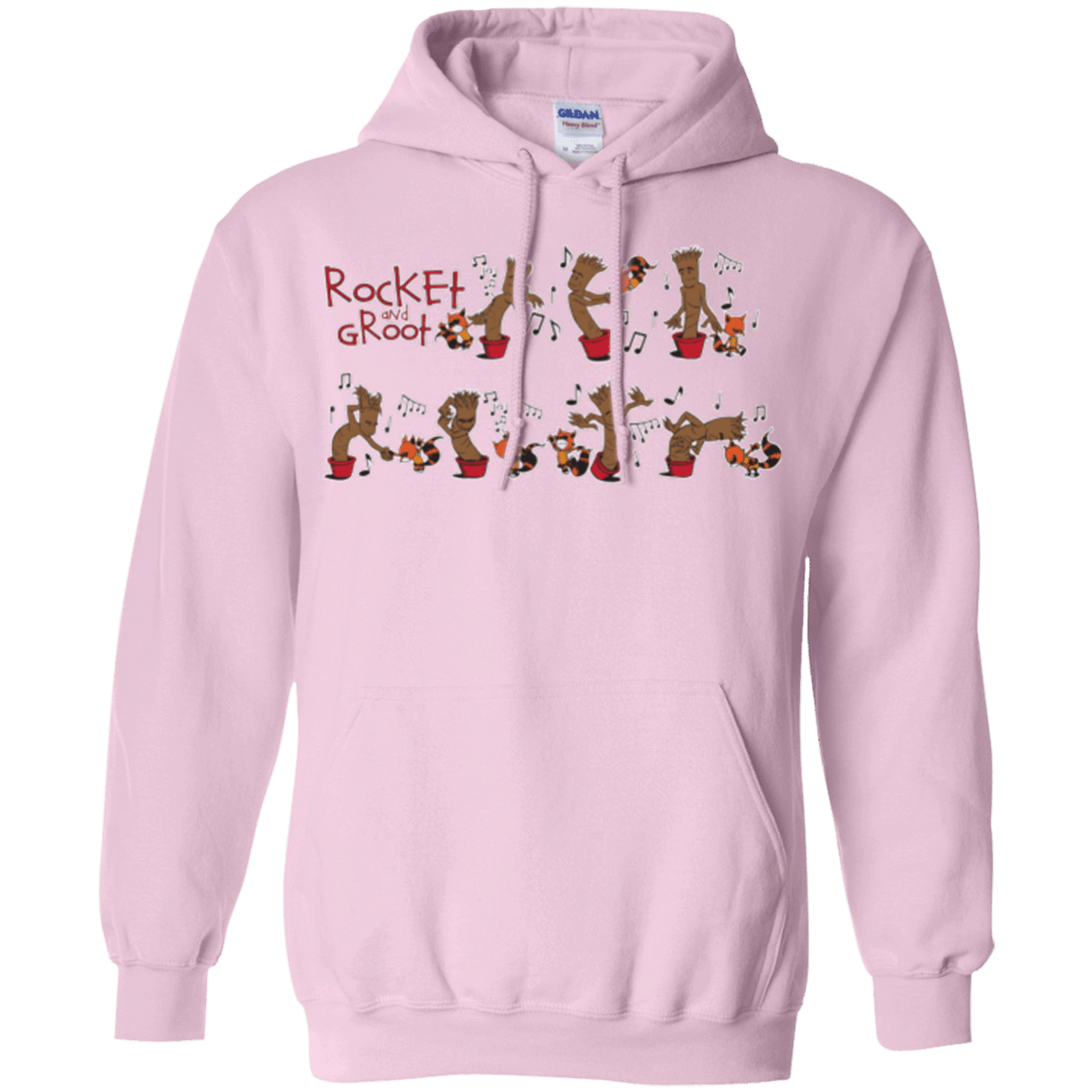 Sweatshirts Light Pink / Small Rocket and Groot Pullover Hoodie