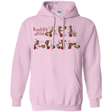 Sweatshirts Light Pink / Small Rocket and Groot Pullover Hoodie