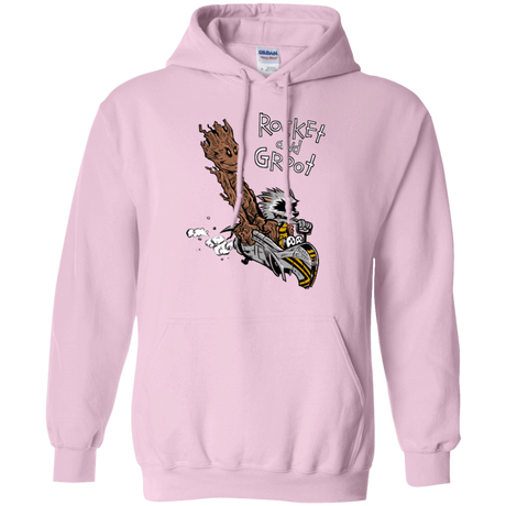 Sweatshirts Light Pink / Small Rocket and Groot Pullover Hoodie