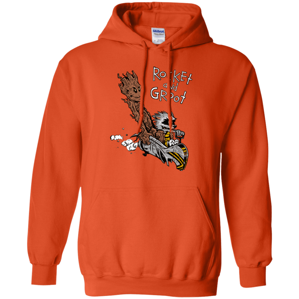 Sweatshirts Orange / Small Rocket and Groot Pullover Hoodie