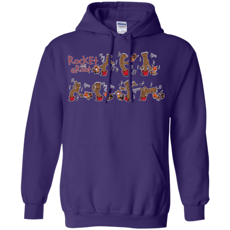 Sweatshirts Purple / Small Rocket and Groot Pullover Hoodie