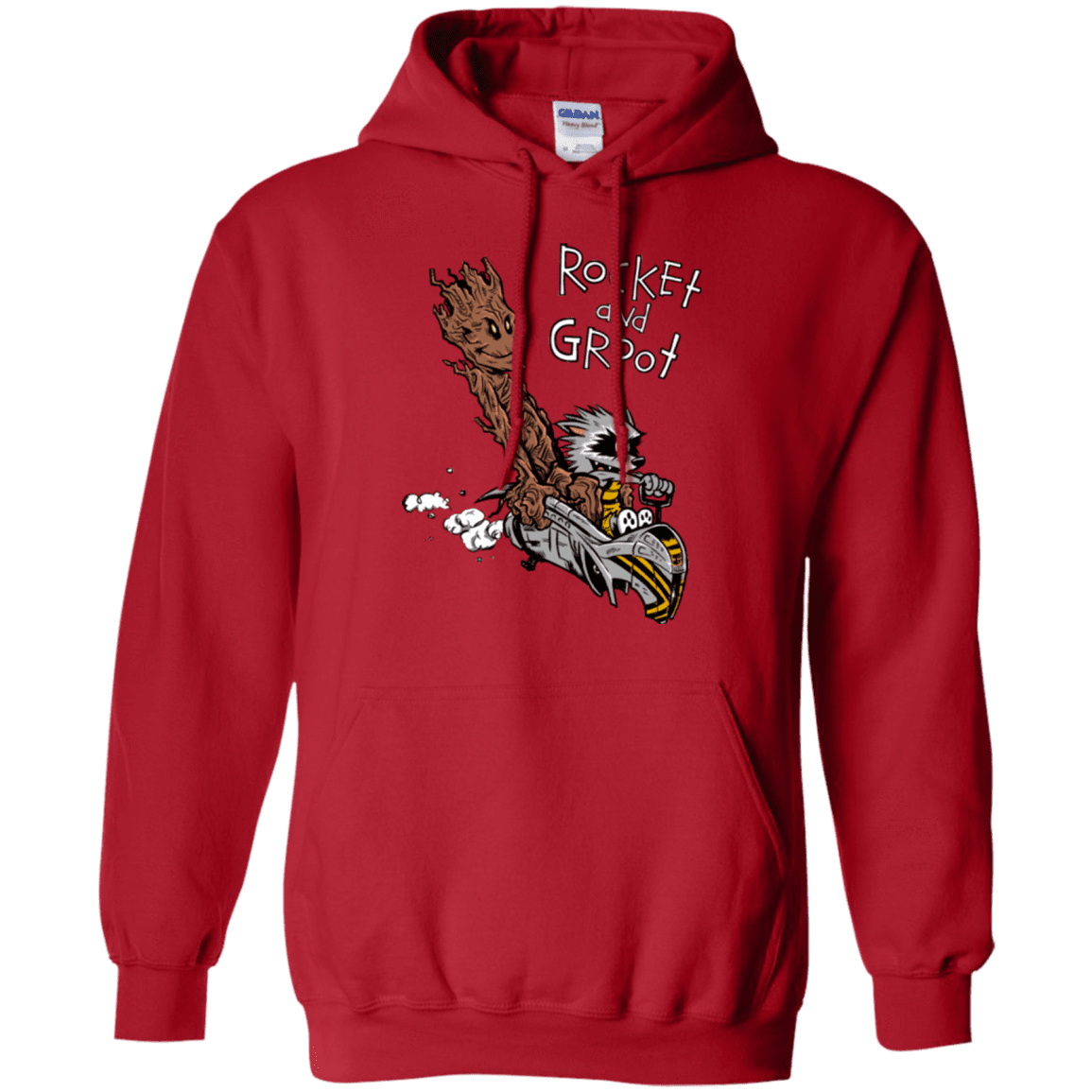 Sweatshirts Red / Small Rocket and Groot Pullover Hoodie